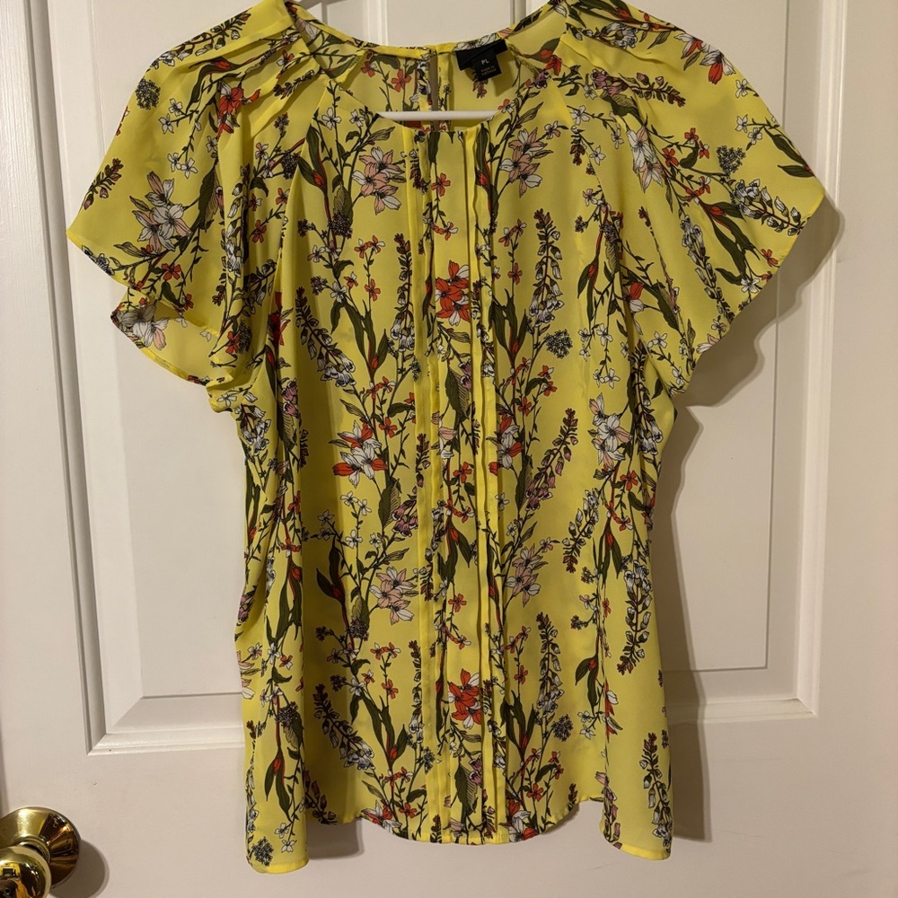 Worthington Yellow Floral Blouse